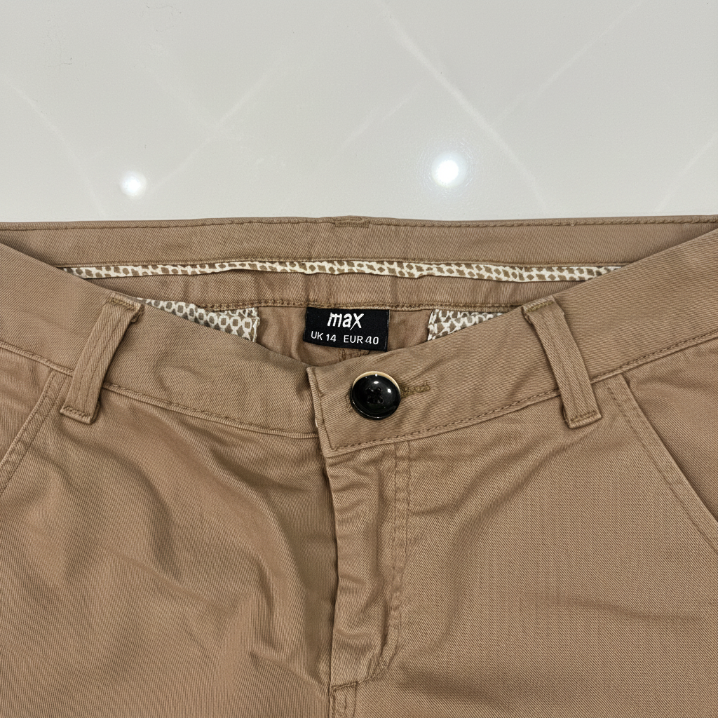 max Men's Camel Straight-Leg Cotton Chino Trousers