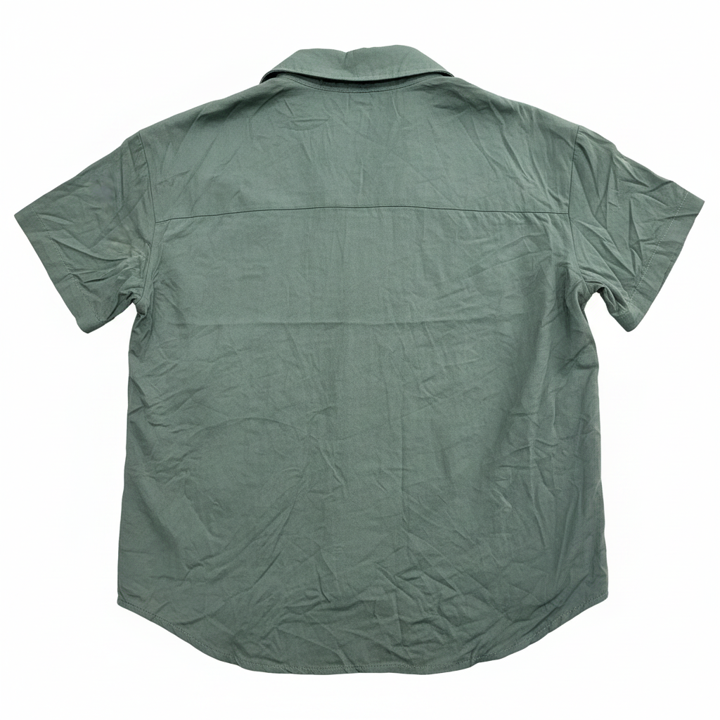 Women's Relaxed Olive Green V-Neck Long Sleeve Shirt