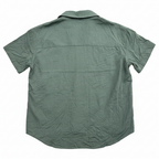 Women's Relaxed Olive Green V-Neck Long Sleeve Shirt