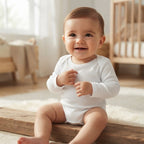 SHEIN SHEIN White Long-Sleeve Baby Bodysuit with Snap Closur