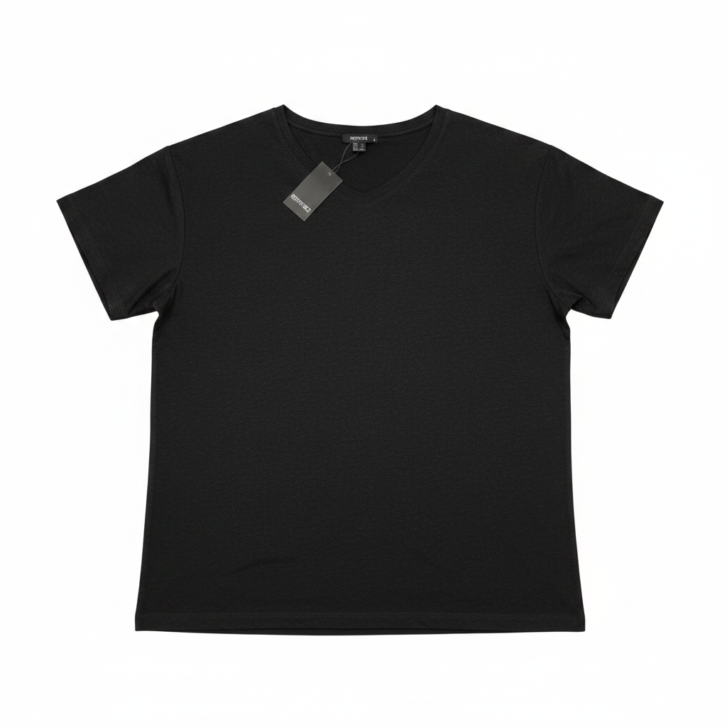 Women's Charcoal Black V-Neck Relaxed T-Shirt