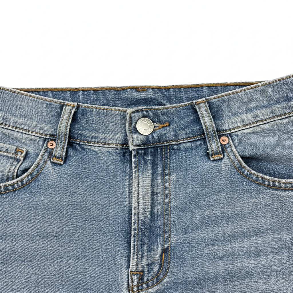 Men's Light Blue Slim-Fit Faded Denim Jeans