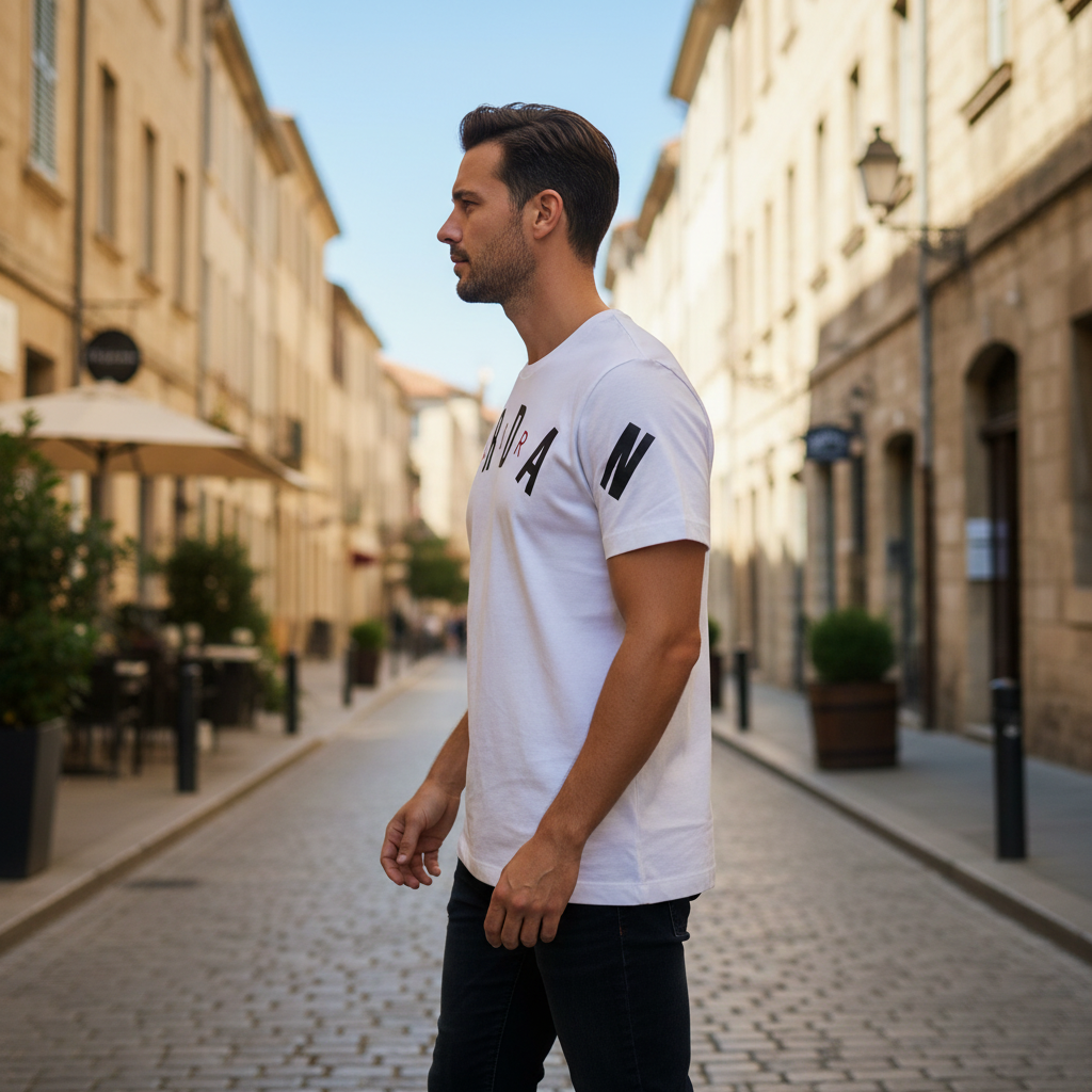 JORDAN Men's White Graphic Print Short Sleeve Cotton T-Shirt