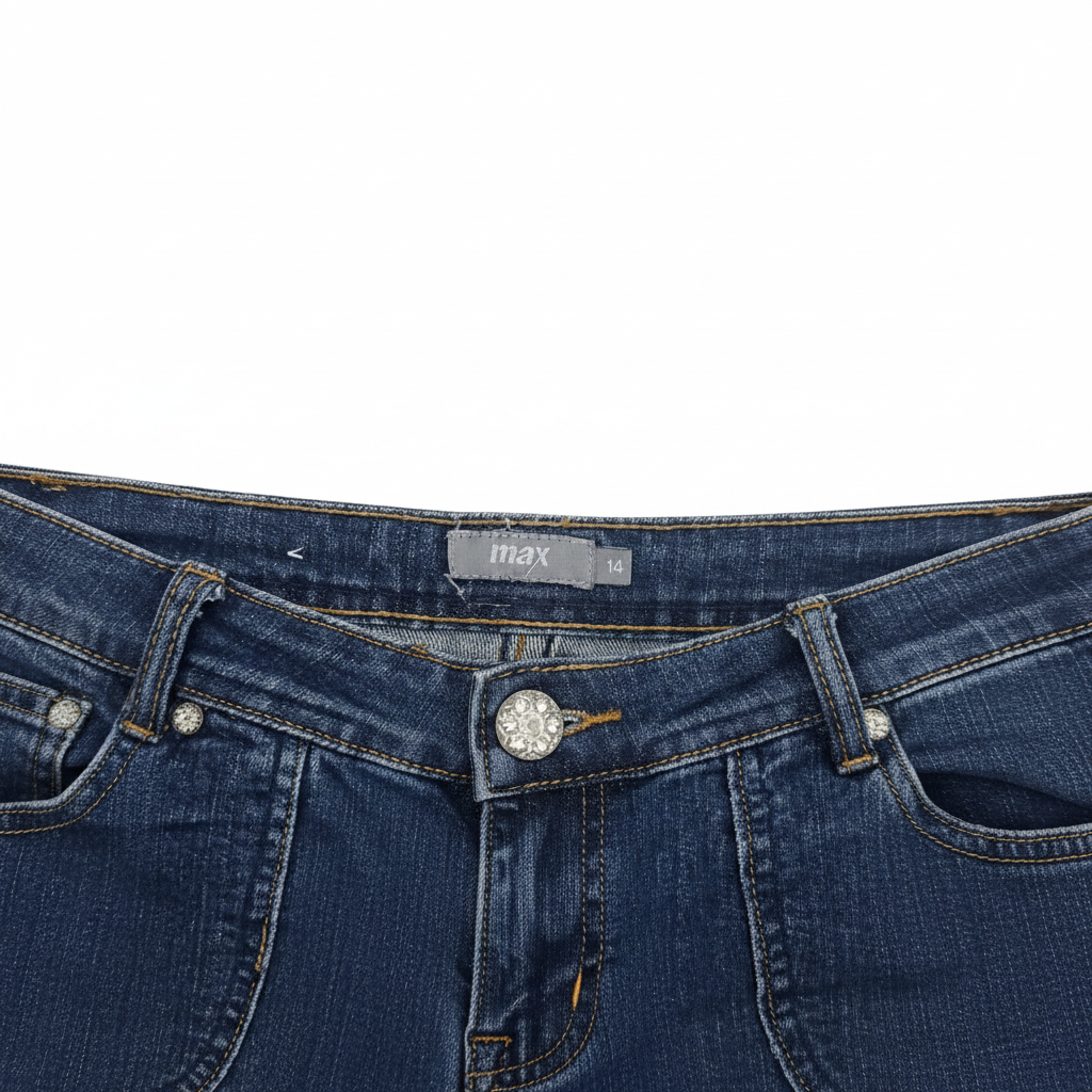 Max Women's Dark Blue Flare Leg Denim Jeans