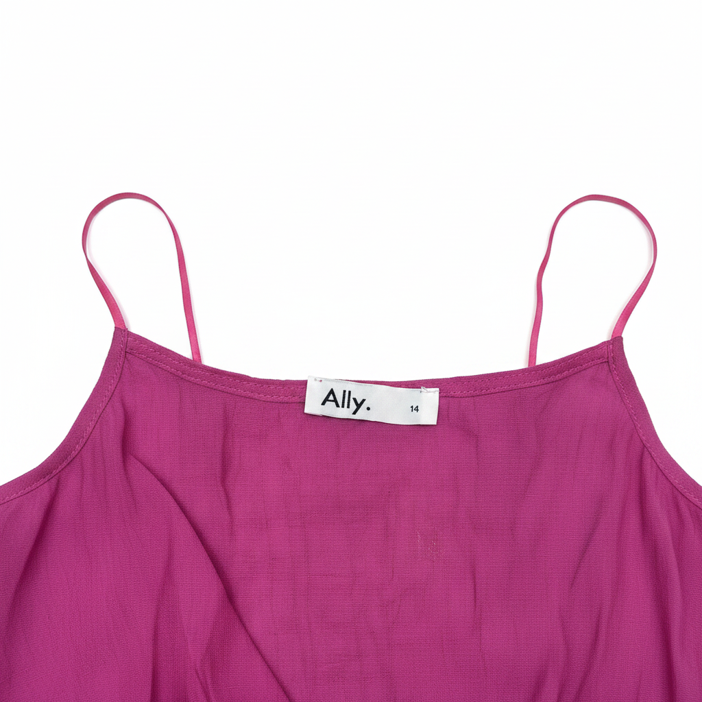 Women's Magenta V-Neck Button-Front Linen Blend Romper