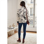 Women's off-white & White Abstract Print Pajama Shirt