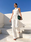 Conbipel Conbipel White Wide-Leg Stretch Denim Trousers - Si
