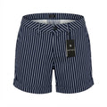 Women's Navy and White Striped Tailored Shorts