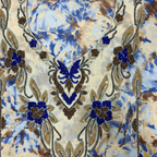 Women's Blue Tie-Dye Beaded Kaftan Maxi Dress