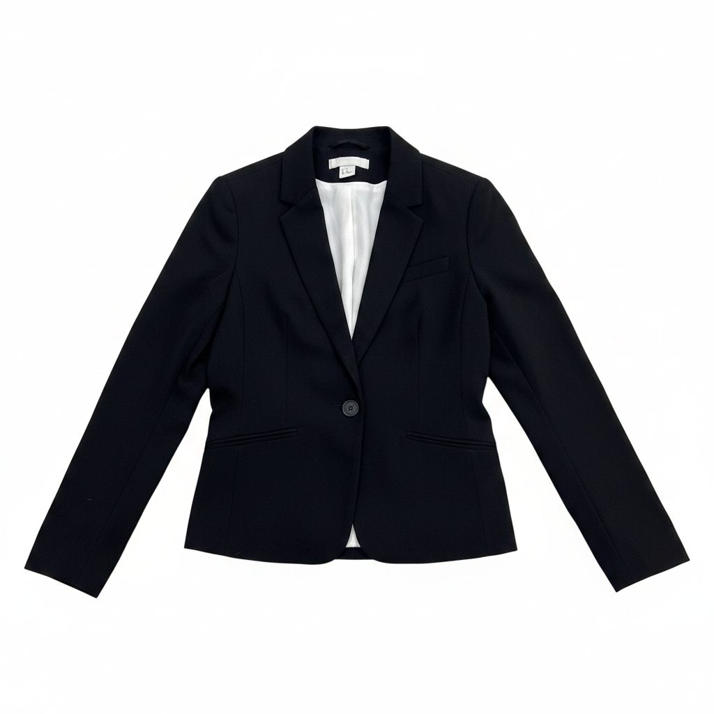 Women's Tailored Black Notched Lapel Blazer