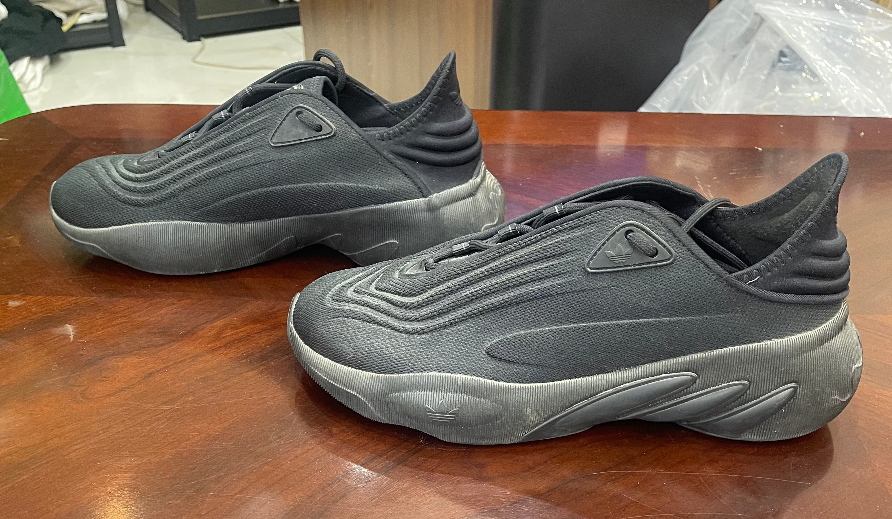 Adidas Charcoal Grey Wavy Mesh Chunky Sneakers