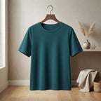 Deep Teal Relaxed Fit Boxy Crew Neck T-Shirt