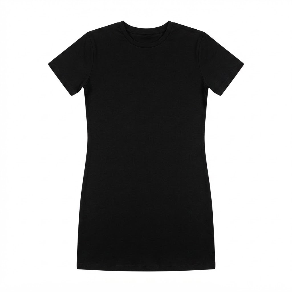 esmara Women's Black Short Sleeve Crew Neck T-Shirt Dress