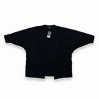 Women's Black Open Front Relaxed Cardigan