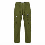 KILL'S Olive Green Loose Fit Multi-Pocket Cargo Trousers