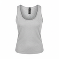 Women's Grey Marl Plus Size Scoop Neck Jersey Top