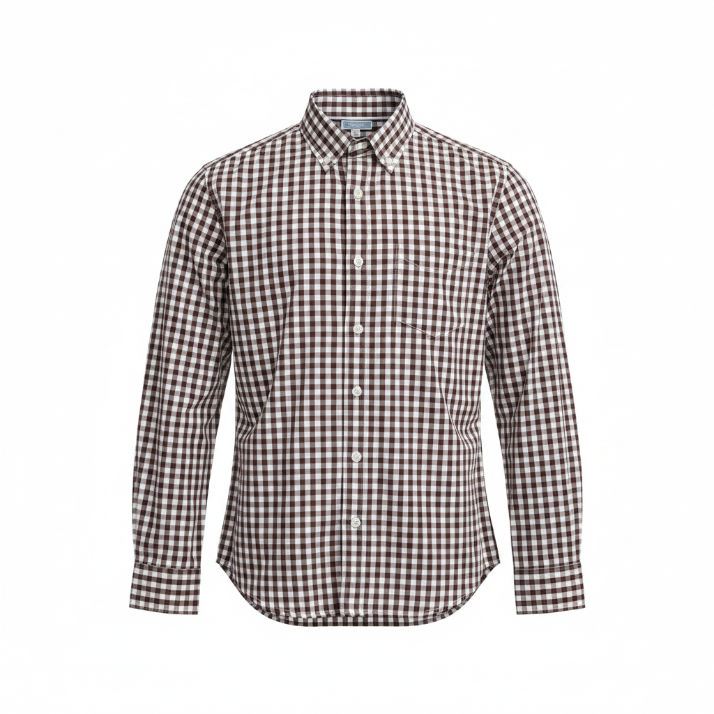 Jacadi Paris Kids Brown Gingham Cotton Shirt - Size 12A