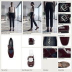 Burgundy Patent Leather Mary Jane Flats with Buckle
