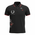 FRED PERRY Men's Black Patch-Detail Cotton Polo Shirt