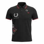FRED PERRY Men's Black Patch-Detail Cotton Polo Shirt