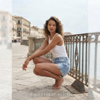 Light Wash Distressed Denim Shorts with Frayed Hem