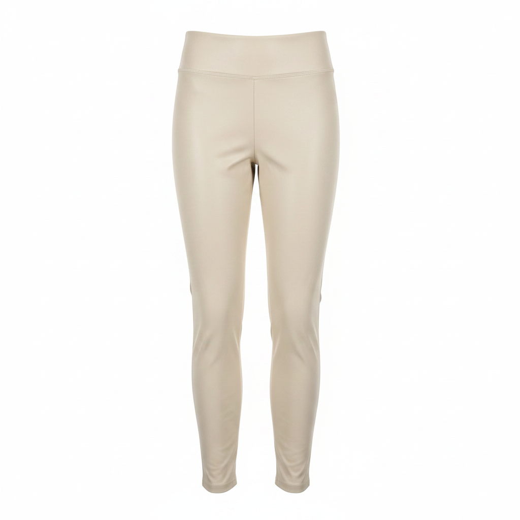 Gina Benotti Women's Cream High Waisted Leather Leggings