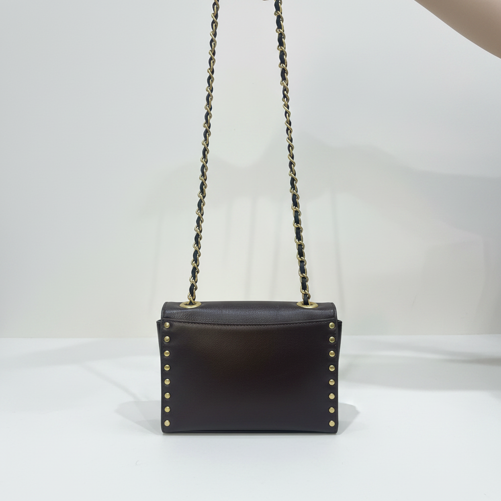 Vintage Style Floral Monogram Crossbody Bag with Chain