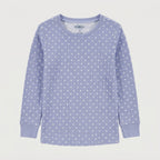 [WearU Generated:merch_clean_front] OshKosh Periwinkle Blue Polka Dot Long-Sleeve Crew Neck Top – front view