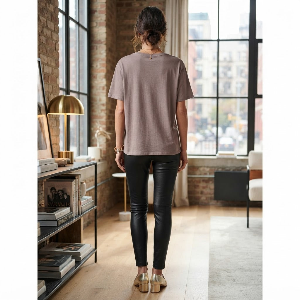 Women's Mauve Stay Wild Leopard Graphic T-Shirt