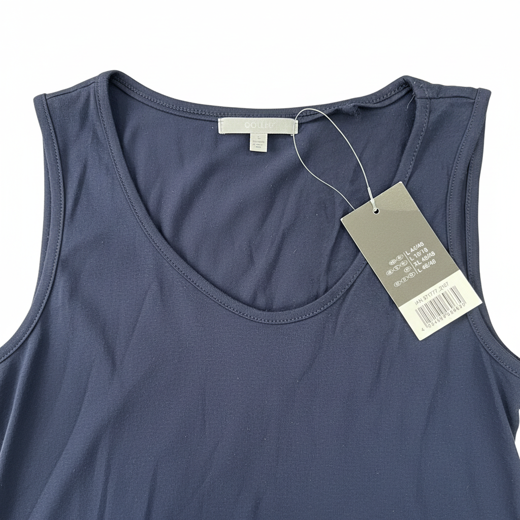 Women's Navy Blue Scoop Neck Cotton Tank Top