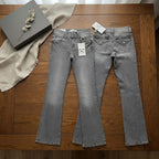 Bershka Grey Bootcut Jeans with Y2K Flap Pockets