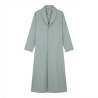 Cool Sage Grey Floor-Length Thobe with Mandarin Collar