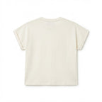 esmara Women's White Broderie Anglaise Yoke Cotton T-Shirt