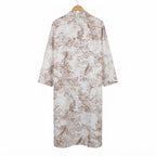 Women's White and white Toile Print Kimono Abaya Robe