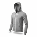 Men's Heather Grey Zip-Up Hoodie - Premium Pre-owned