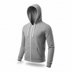 Men's Heather Grey Zip-Up Hoodie - Premium Pre-owned
