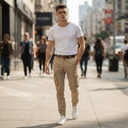 NICENICENIC Khaki Cargo Jogger Trousers with Bellowed Pocket