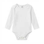 SHEIN SHEIN White Long-Sleeve Baby Bodysuit with Snap Closur