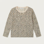 [WearU Generated:merch_clean_front] Brilliant Basics Cream Leopard Knit Cotton Long-Sleeve Top – front view