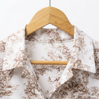 Women's White and white Toile Print Kimono Abaya Robe