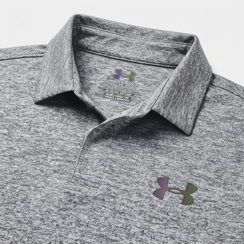[WearU Generated:merch_detail] Under Armour Heather Grey Synthetic Polo Shirt – merch detail
