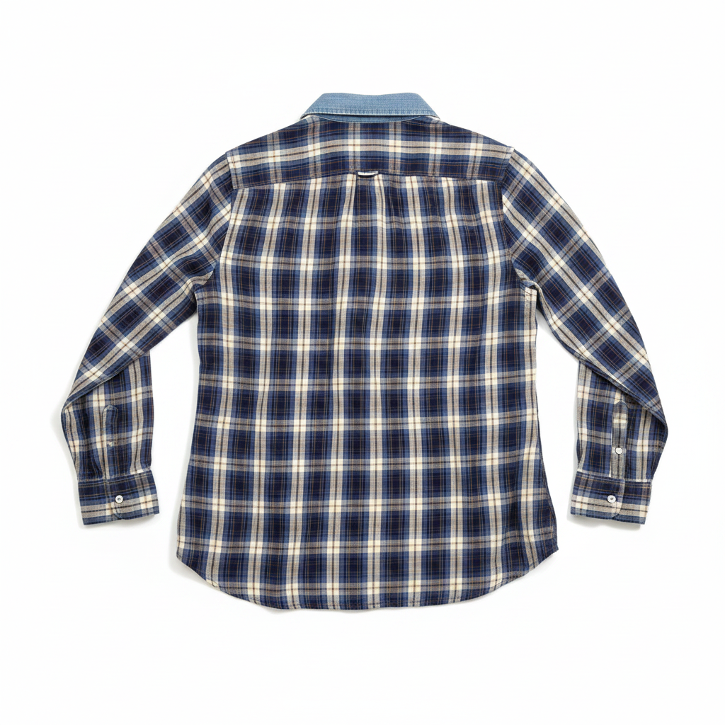 Falmer Heritage Blue Plaid Shirt with Denim Collar