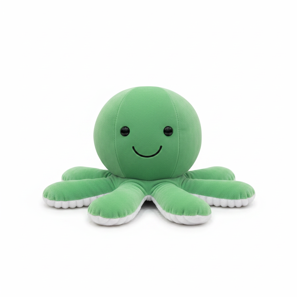 Green Plush Octopus Stuffed Toy for Kids