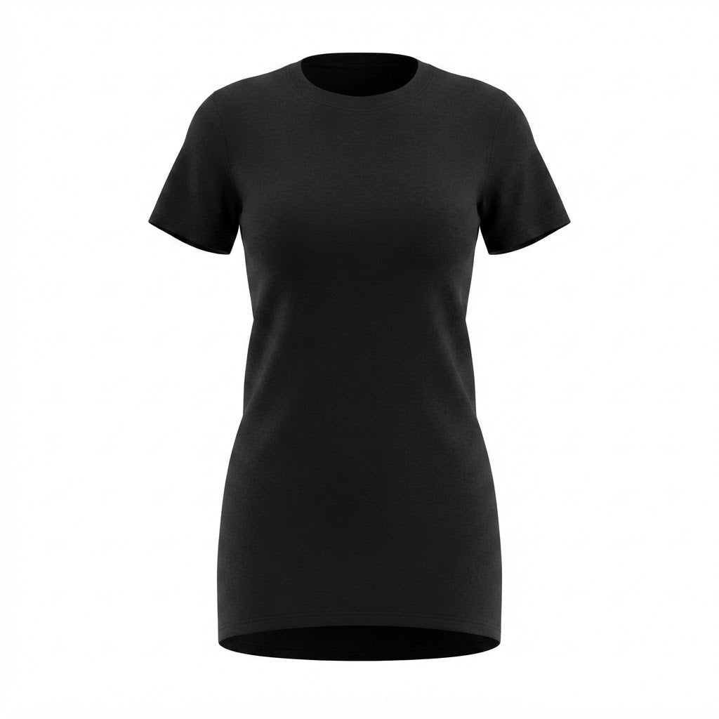 esmara Women's Black Cotton Jersey Short-Sleeve T-Shirt Dres
