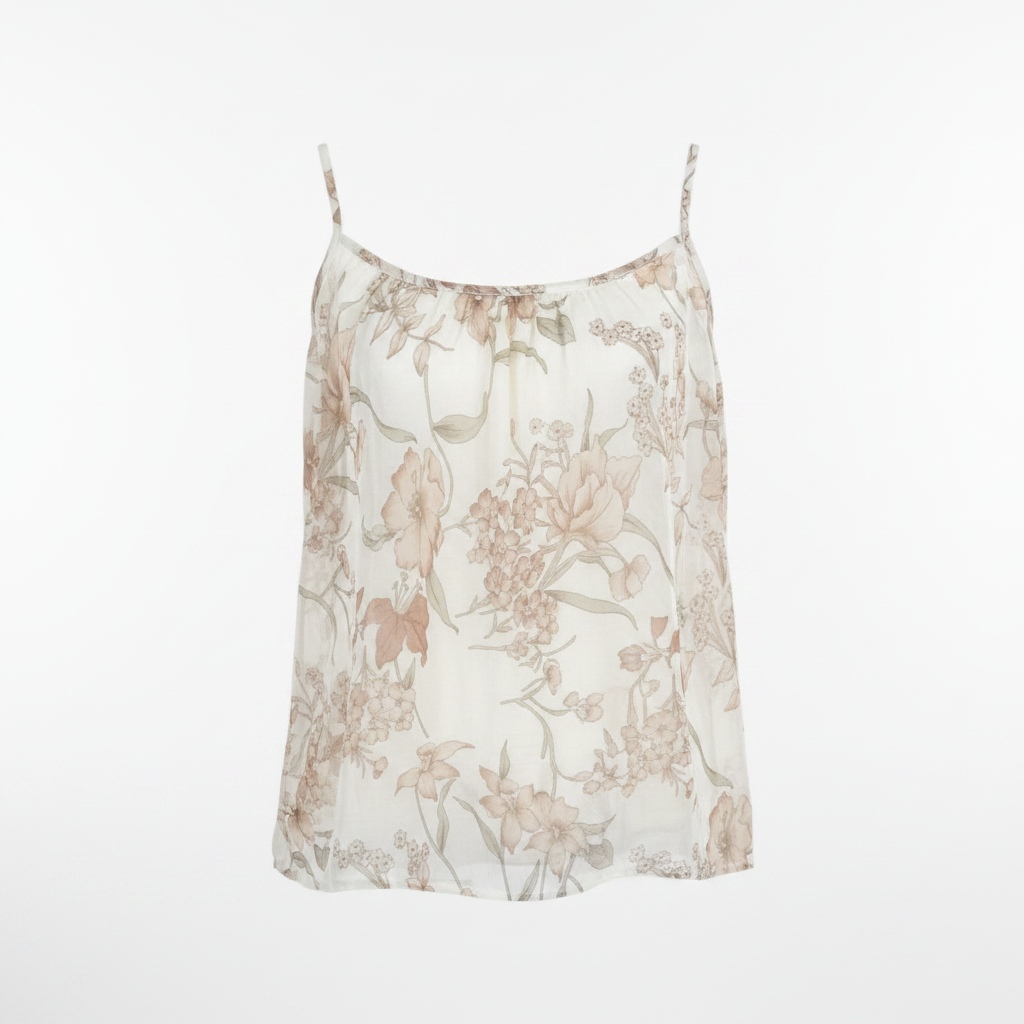 White Lace Trim Ribbed Camisole - Women's Size S