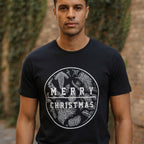 anko Black Merry Christmas Botanical Graphic T-Shirt XL