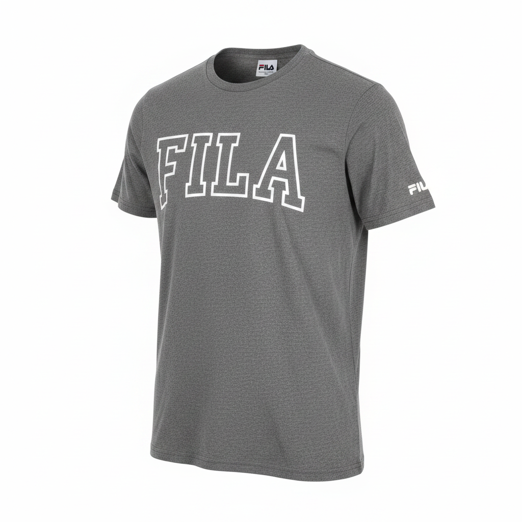 FILA Men's Grey Marle Logo Graphic T-Shirt - Size S