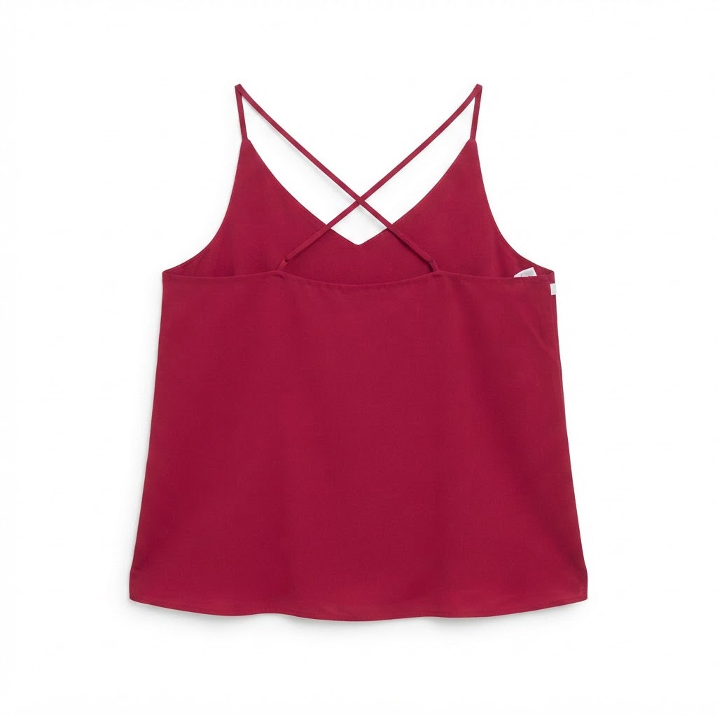 DOROTHY PERKINS Women's Magenta Sleeveless Criss-Cross V-Nec