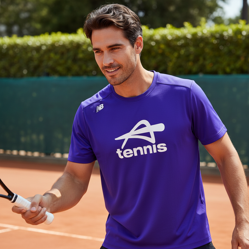 New Balance Men's Purple Tennis Performance T-Shirt
