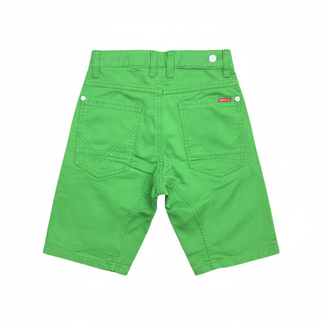 name it. Kids' Bright Green Button-Fly Woven Cotton Shorts